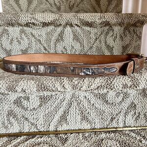 EUC Men's Justin Camouflage Camo Suede Leather Belt Size 44